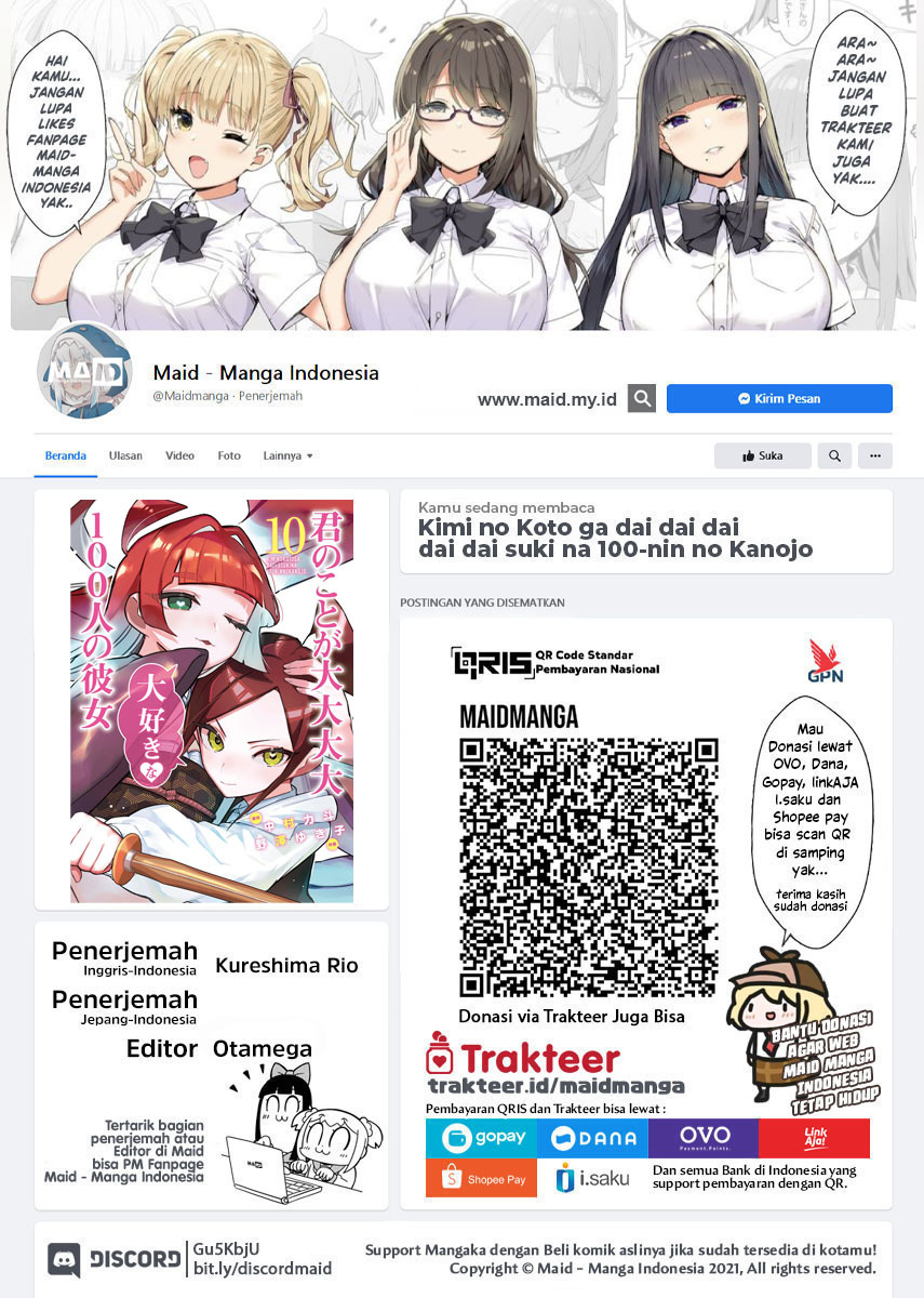 Kimi no Koto ga Dai Dai Dai Dai Daisuki na 100-ri no Kanojo Chapter 104 Bahasa Indonesia